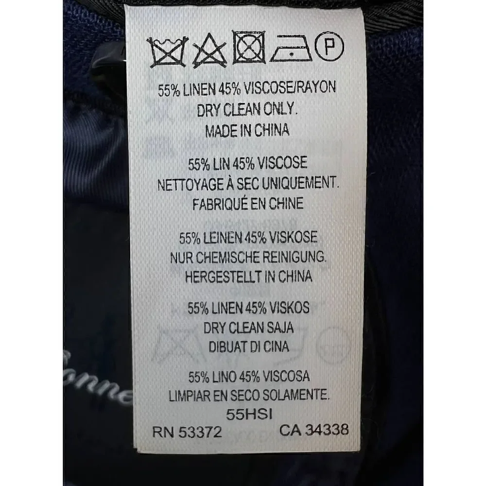 ASOS French Connection Linen Suit Jacket in Blue Men's Size 34